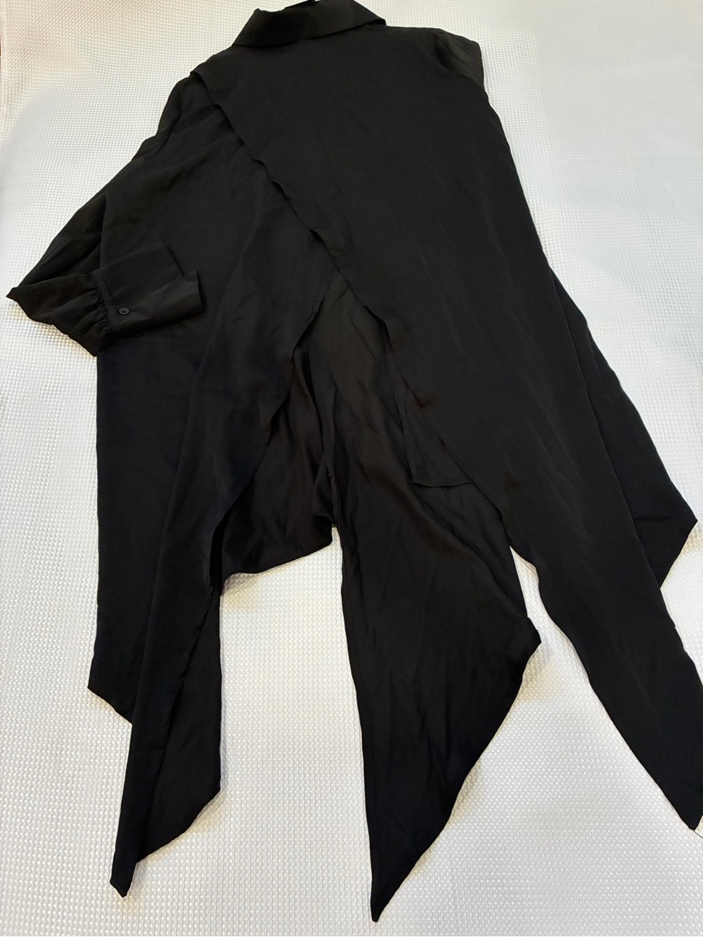 Asymmetric Black Shirt Dress - Modern Minimalist whimsigoth - Picture 5 of 9